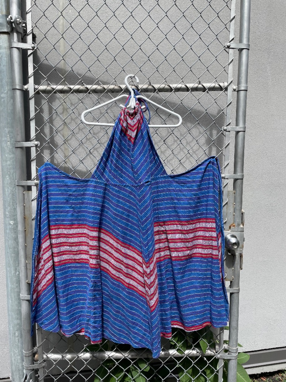 Colourful cotton wrap halter vintage dress